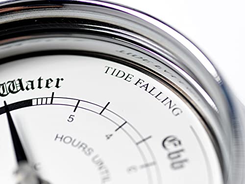 Tabic Tide Clock, Chrome Plated Brass Tideclock, Heavy Brass And Electroplated With Chromium (1/2Kg), Classic Nautical Clock, Gift, Tidal Fishing Coastal Clock, Handmade In England #TOP4