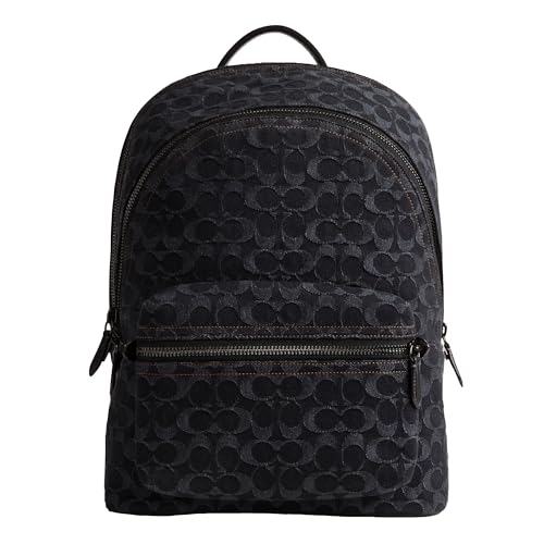 Image of Coach Men's Charter Backpack in Signature Denim, Black Denim
