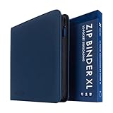 Vault X 12 XL Pocket Trading Card Zip Binder, 624 Cards, Premium Exo-Tec Album Material, 26 Side-Loading Pages, Folder for Collectible Card Games, Sports, TCG (Blue)
