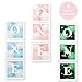First Birthday Decorations Balloon 'ONE' Boxes for Baby Girl - 24 Balloons - Baby 1st Birthday Girl Decoration, Clear Cube Blocks 'ONE' Letters as Cake Smash Photoshoot Props Backdrop | 1 Year Old