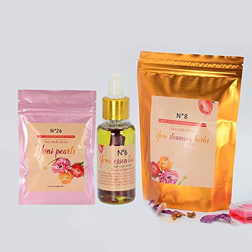 Yoni 3pcs pearls with string/applicator, Yoni steaming herbs, 1 bottle yoni oil tight vaginal pH balance, feminine care, detox, vaginal moisturizing, women's essential oil, spray feminine hygiene