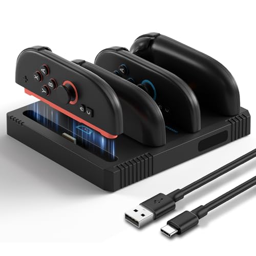 Station d'accueil pour Nintendo Switch et chargeur de manette pour 2 Joy-Con
