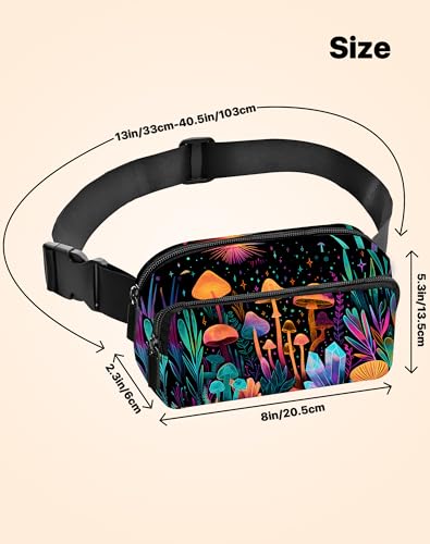 Image of Mushroom Fanny Pack for Women Belt Bag Fashion Everywhere Waist Pouch Lightweight Crossbody Bags with Adjustable Strap