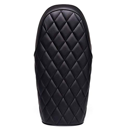 Universal Motorcycle Retro Diamond Flat Brat Style Cafe Racer Seat for CB CL Retro Yamaha SR XJ Suzuki GS (Black) - Thumbnail 5