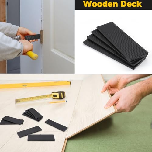 Image of 40 Pcs Solid Plastic Shims for Leveling, Flat Drywall Shims for Leveling, 3 /64, 5 /64, 1 /8, 5 /32 Inch (Black)