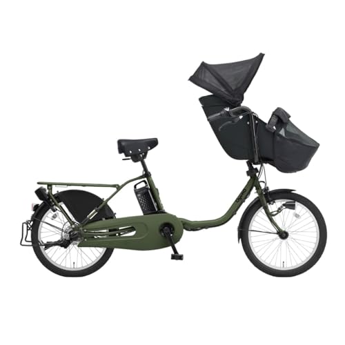 【自転車 完全品|自転車安全整備士点検済】電動自転車 パナソニック (Panasonic) ギュット・クルームEX 20インチ 2025年モデル BE-FFE033 マットモスグリーン 電動アシスト自転車 子供乗せ自転車 ギュット