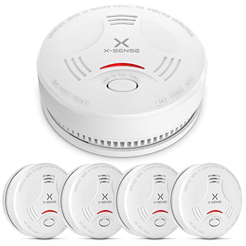 X-Sense Détecteur de Fumée avec Batterie Scellée 10 Ans, Détecteur d'Incendie Répond à la Norme EN14604, SD11, Lot de 5