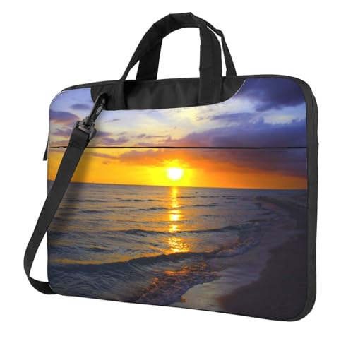 Sac ordinateur portable imprimé Sunset antichoc avec bandoulière