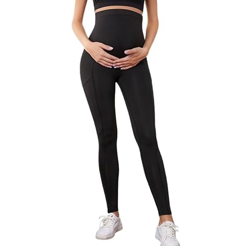 SPONYBORTY Leggings premaman lunghi aderenti supporto addome vita alta pantaloni yoga casual gravidanza donne/A/M