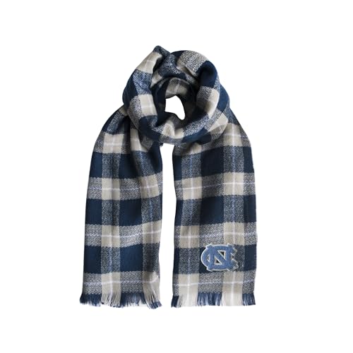 Littlearth NCAA North Carolina Tar Heels Plaid Blanket Scarf, Team Color, 70" x 30"