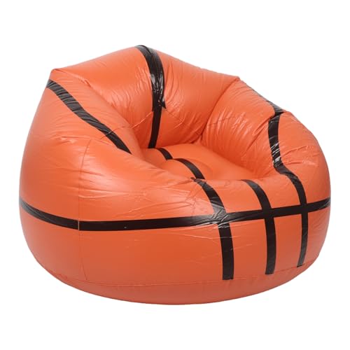 ASAKKURA Pouf Gonflable de Ballon de Basketball, Canapé Relax en PVC, Dimensions 110 X 80 X 60 Cm, Fauteuil Pliable pour Intérieur et Extérieur, pour Balcon, Jardin et Chambre D’élève