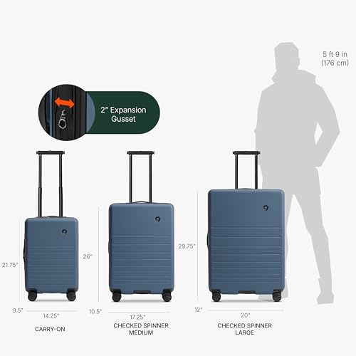 Image of Traveler's Choice Markham Hardside Expandable Luggage with Hinomoto Spinner Wheels, 26-Inch Medium, Navy