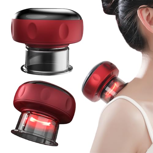 Foreverup Elektrisk massageapparat med sugkoppar, elektronisk sugkoppsterapi, elektrisk infraröd sugkoppsanordning, vakuumsugkoppar massageapparat