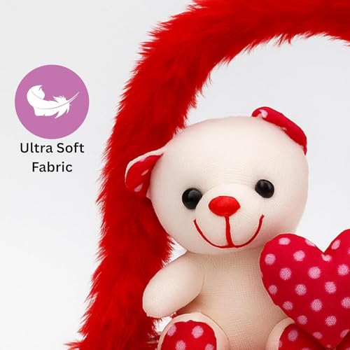 Image of Plush Stuffed Animal Toy | Ultra Soft and Cuddly Teddy for Kids and Adults | Cute Hugging Doll for Gifting, and Bedroom Decor (Heart 2 Teddy Bear)