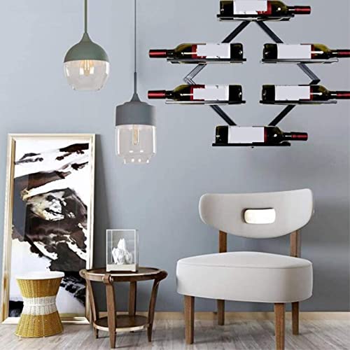 Soporte para botellas de vino de hierro negro para pared miniatura 4