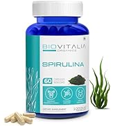 Biovitalia Organics Spirulina Capsules - Enhance Endurance & Energy, Rich in B Vitamins - Pack of...