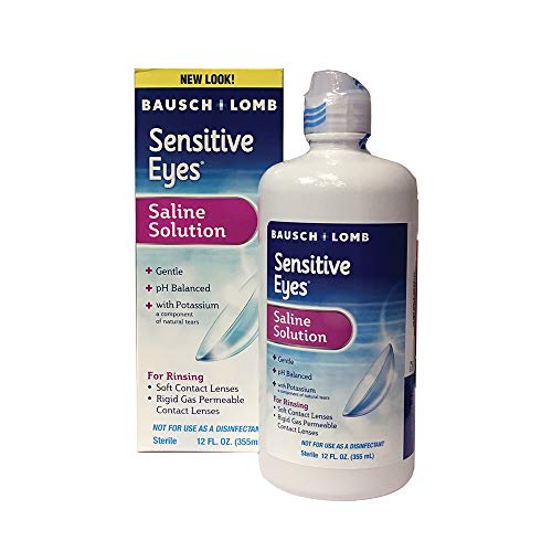 Bausch & Lomb Sensitive Eyes Plus Saline Solution | 12 fl oz | Gentle | pH Balanced | Soft Lens | Permeable Lens