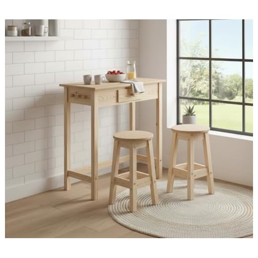 Solid Wood Breakfast Table and Stool Set