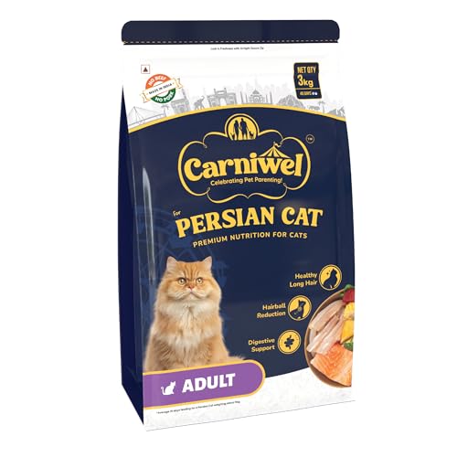 Image of Carniwel Persian Adult Dry Cat Food with Antarctic Krill | 3X Healthy Skin & Coat | Easy Digestion & Hairball Reduction, 3 Kg