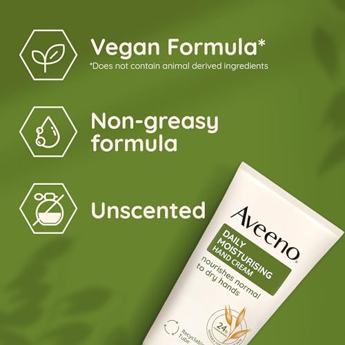 Aveeno Daily Moisturising Hand Cream (1x 75ml), Nourishing Lotion with 24-Hour Moisturisation and Nourishing Oat, Moisturiser for Normal to Dry Hands - Image 5