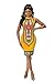African Attire for Womens Bohemian Ethnic Skirts Reggae Bodycon Midi Spring Dress Yellow