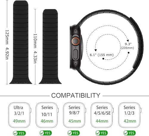 Image of Printme Silicone Sport Magnetic Band Compatible with Apple Watch 42 mm 44 mm 45 mm 46 mm 49 mm, Adjustable Strap for iWatch Series SE Series 1-8, Ultra 2 /3
