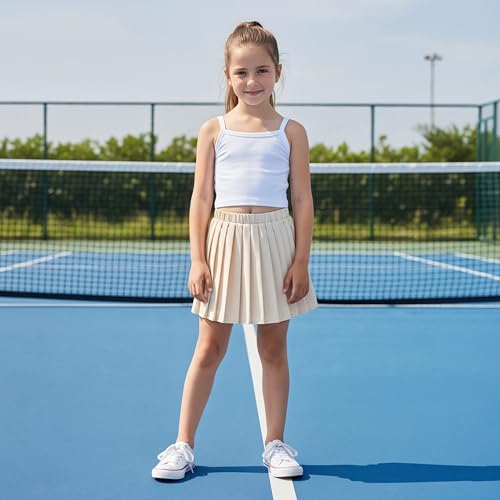Image of HIHA Girls 3 Piece Outfit Cami Crop Tops Skirt Set with Button Down Shirts Size 6-12