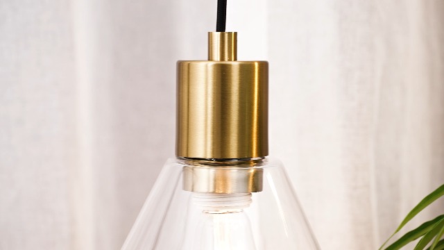 Image of LMS Gold Bathroom Vanity Light Fixtures, 2 Light Bathroom Light Fixtures with Clear Glass Shade, LMS-100