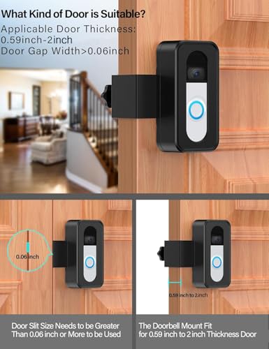 Upgrade Anti-Theft Video Doorbell Mount, Not Block Doorbell Motion Sensor, No-Drill Mounting Bracket for Apartment Rente - Additional View
