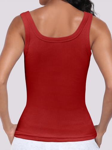 Image of ANRABESS Womens Sleeveless Scoop Neck Tank Top Ribbed Fitted Summer Basic Slim Cute Tops 2026