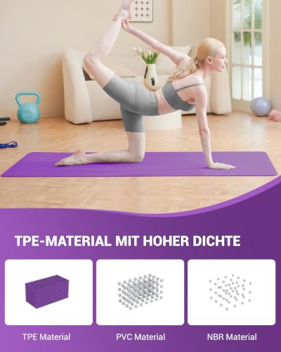 Narwhal Yoga Matte Yogamatte Rutschfest TPE 183x61x0,6cm – Ansicht 3