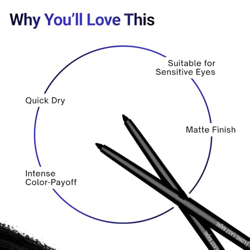 Image of Long Last Kajal For Women | Waterproof & Smudge Proof | Quick Dry Formula - Jet Black (30g)