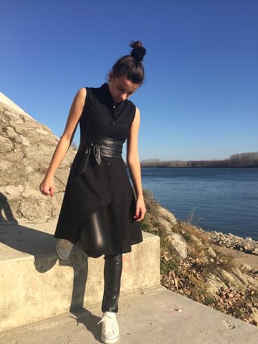 Chalkfactory Women Obi Belt Topgrain lambskin Leather Fashion Wrap Around Wide Waistband Knotted Belt for Dress4