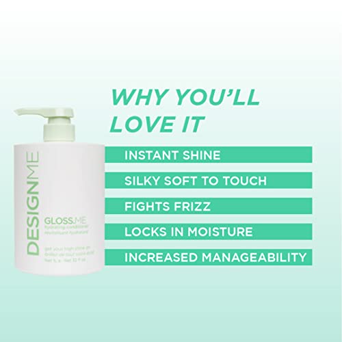 Designme Gloss.me Hydrating Conditioner | Hemp & Argan Oil Conditioner For Damaged Hair | Conditioner For Colored Hair Adds Softness & Shine | Straight Or Curly Hair Conditioner For Dry Hair, 32 Fl Oz #TOP5