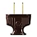 Brown - Antique Electrical Plug - EZ Grip - 15 Amp - 125 Volt - PLT D374