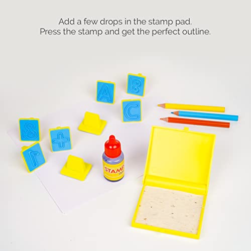 Image of RATNA'S Stamp Art Alphabets & Numbers | Art & Craft Creative Fun Kit Stamp it, Color it & Learn with kit for Toddlers & Kids