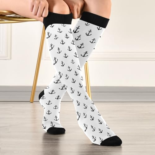 Image of Wusikd Blue Yellow Monster Trucks Compression Socks for Women and Men Circulation Long Socks for Athletic Running 1