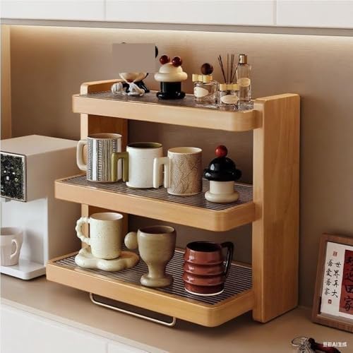 Soporte para tazas de café de 3 niveles, organizador de especias para cocina, cafetería, comedor, escritorio