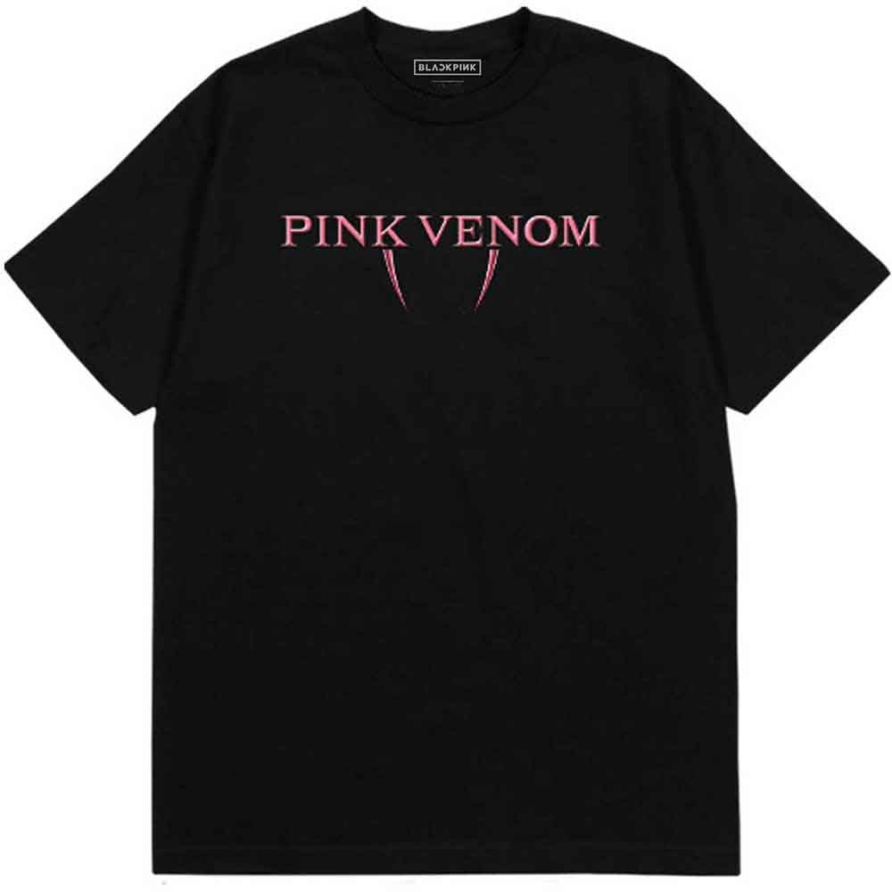 Rock Off Officially Licensed Products Men's Black Pink Pink Venom Logo Official Tee T-Shirt Unisex (Large)