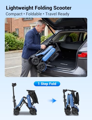 Image of Aotedor Foldable Mobility Scooter for Seniors, 20 Miles Long Range Safe & Comfortable Lightweight Folding Scooter with 275lb Capacity All-Terrain Airline Cruise & FSA Approved - Extended Range