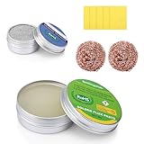 Kolophonium Flussmittelpaste 50g, Bleifrei Lötspitzenreiniger 16g, Lötspitzenreiniger Set, Lötspitzen Reaktivator Lötflussmittel Lötspitzen Reinigung, Lötschwamm Reinigung, Lötspitzenreinigungsdraht