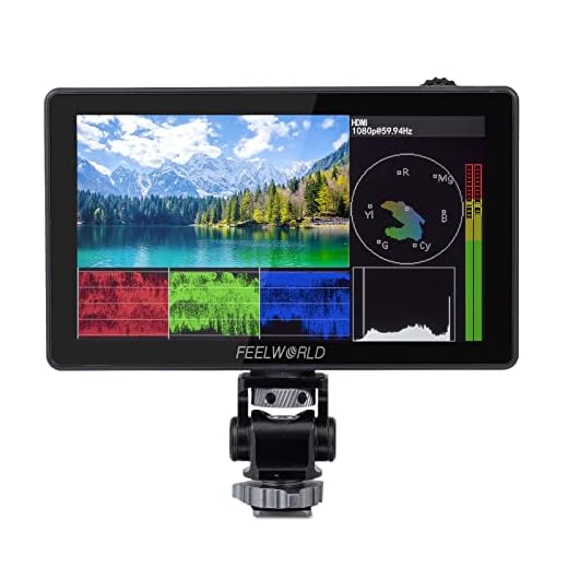 FEELWORLD LUT5 5.5 Inch 3000nits Ultra Bright DSLR Camera Field Monitor Auto Dimming Touchscreen HDR 3D LUT with Waveform F970 External Power and Install Kit 4K HDMI Input Output 1920X1080 IPS Panel