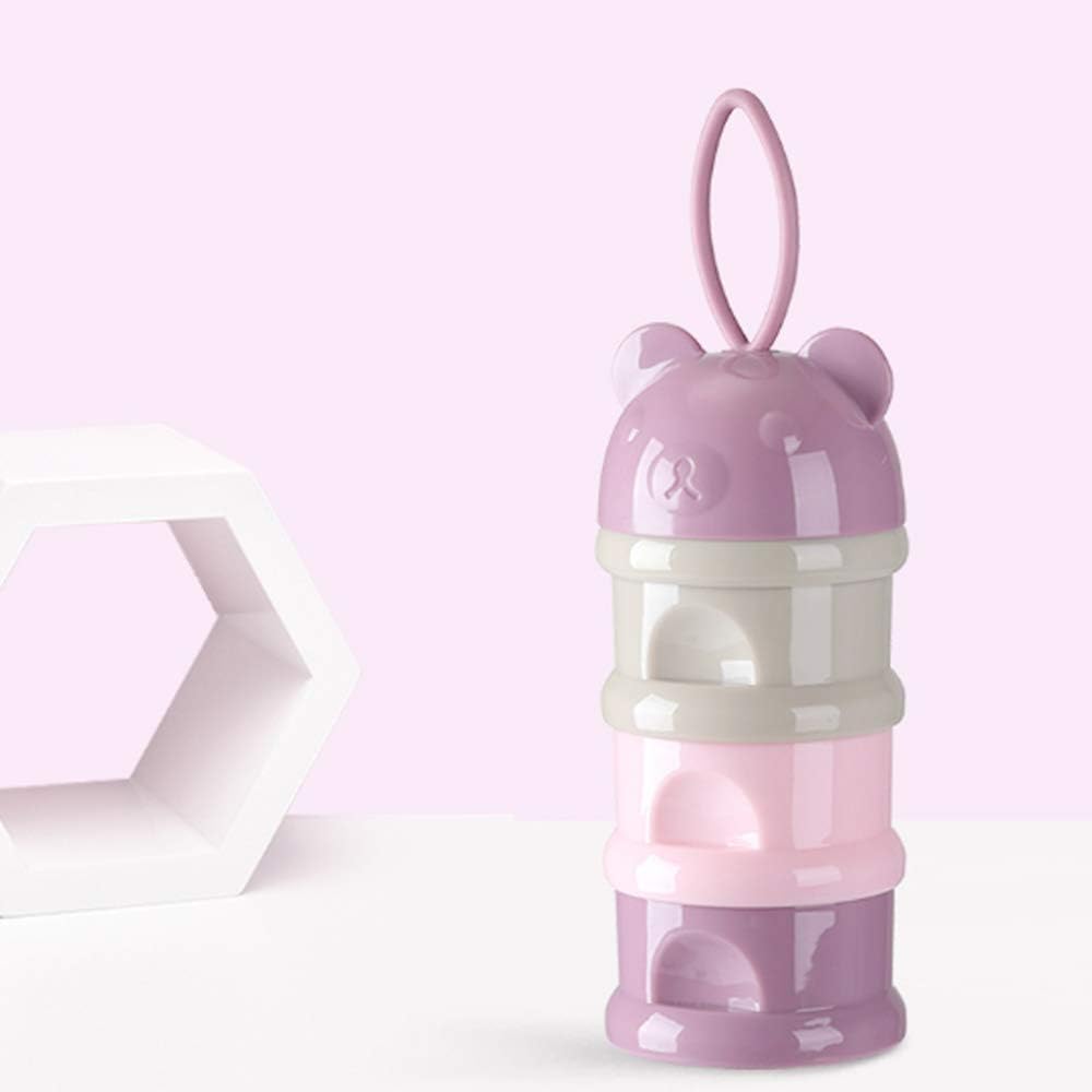 Amazon Hj ミルクケース 粉ミルク 小分け 離乳食保存容器 ベビー用品 小分け用 小分けケース 保存容器 持ち運び 四段 パープル 3個セット 離乳食保存容器 ベビー マタニティ 通販