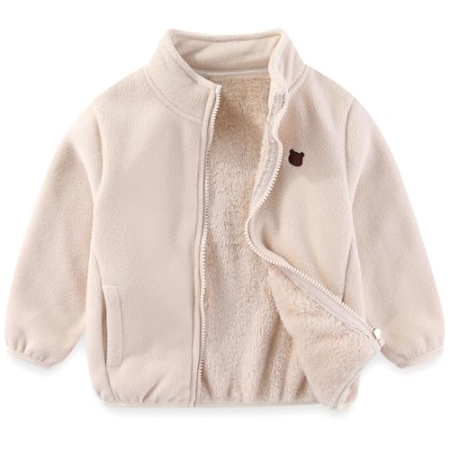 Veste en polaire pour tout-petit, épaisse, à fermeture éclair intégrale, à manches longues, manteau chaud pour bébés garçons et filles, automne, printemps, hiver