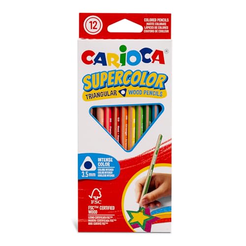 Carioca I Supercolor Matite Colorate Triangolari I Confezione Da 12 Pz