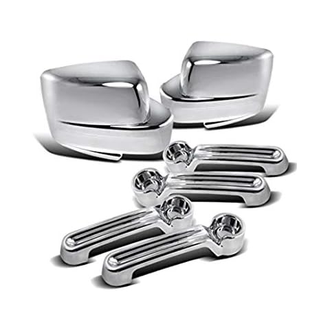 PAKCEEINC Chrome Door Handles and Chrome Mirror Covers Set for Jeep Liberty 08-12 / Dodge Nitro 07-11 Sxt Slt Cover