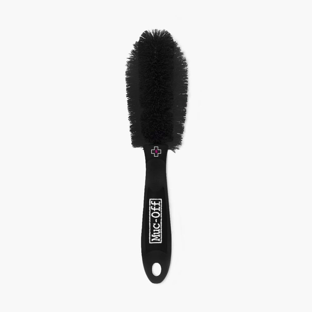 Muc-Off Wheel and Component Brush - Curved Bike Cleaning Brush for Rims, Spokes, and Components - Tough Nylon Bristles and Dual Density Handle