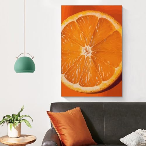 Toile murale orange moderne et esthétique pour salon
