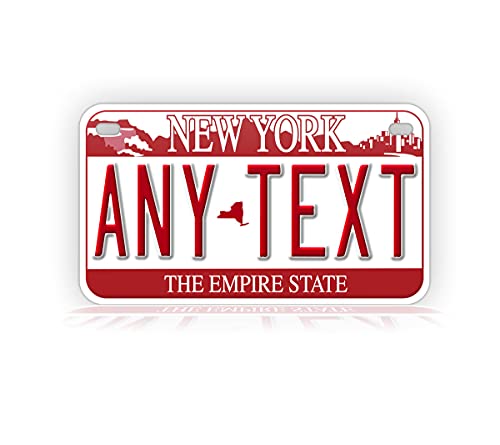 Custom Red New York Falls Mini-Sized Auto Tag Any Text Personalized NY Motorcycle License Plate Aluminum Metal Empire State Blue