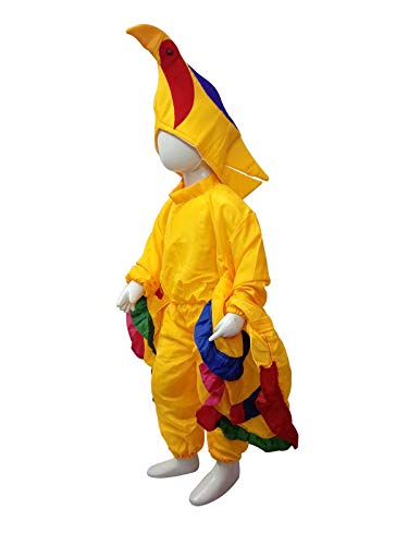 Image of BookMyCostume Yellow Bird Macaw With Multicolor Wings Kids Fancy Dress Costume 7-8 years